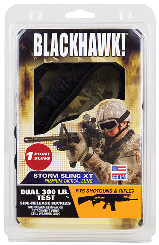 Blackhawk 70GS16BK Storm XT Sling 1.25 W x 46-64 L Single-Point Black Nylon Webbing for Rifle/Shotgun