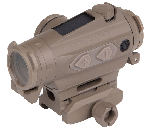 Sig Sauer Electro-Optics SOR43131 Romeo4T 1x 20mm Obj 65 MOA Circle/2 MOA Red Dot Flat Dark Earth Solar Panel/CR2032 (1)