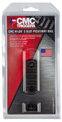 CMC Triggers 81722 M-LOK Rail  5-Slot Picatinny Matte Black Hardcoat Anodized 2.50