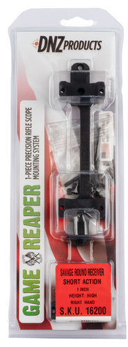 DNZ 16200 Game Reaper  Savage w/Round Receiver Short Action 1 High 1-Piece Matte Black