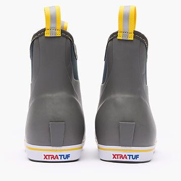 XtraTuf Men's 6 in Ankle Deck Boot Gray/Yellow