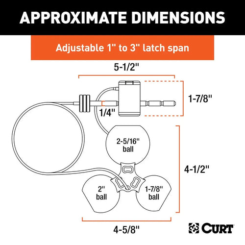 Curt Universal Tri-Ball Trailer Coupler Lock Fits 1-7/8 #23082