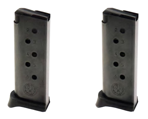 Ruger 90643 LCP  380 ACP 6rd Black Detachable 2 Per Pack