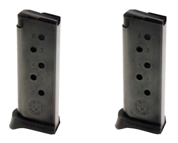 Ruger 90643 LCP  380 ACP 6rd Black Detachable 2 Per Pack