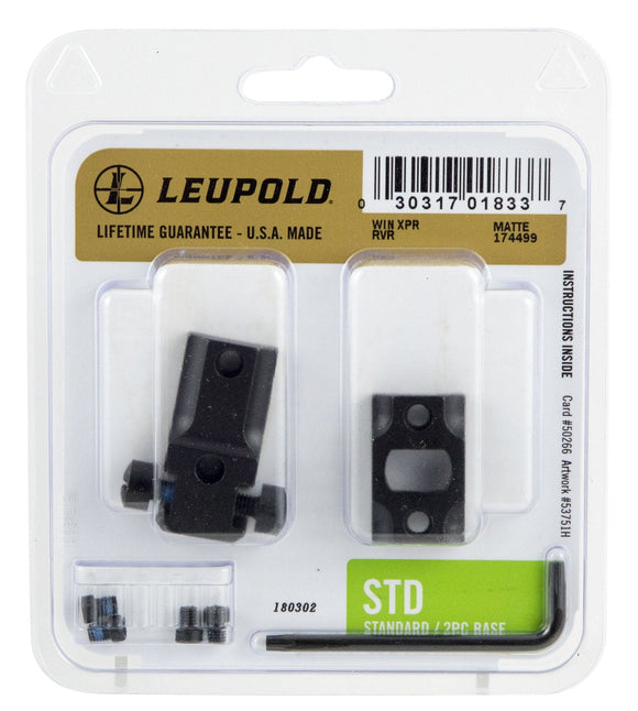 Leupold 174499 Standard Base 2-Piece with Reversible Rear Win XPR Matte Black