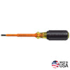 Klein Tools Insulated Screwdriver, 3/16-Inch Cabinet, 4-Inch