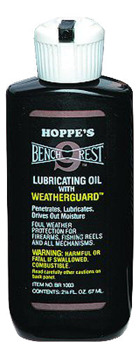 Hoppes BR1003 Bench Rest Lubricating Oil with Weatherguard 2.50 oz Squeeze Bottle 10 Pack