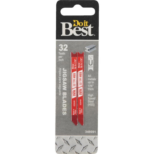 Do it Best U-Shank 3 In. x 32 TPI High Speed Steel Jig Saw Blade, Metal up to 3/16 In. (2-Pack)
