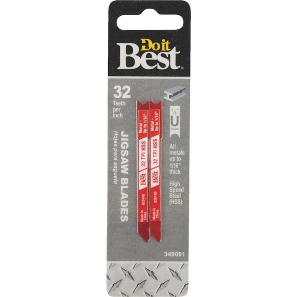 Do it Best U-Shank 3 In. x 32 TPI High Speed Steel Jig Saw Blade, Metal up to 3/16 In. (2-Pack)
