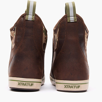 XtraTuf Men's 6 in Leather Ankle Deck Boot Duck Camo