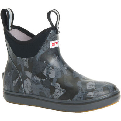 XtraTuf Women's 6 in Black Camo Ankle Deck Boot