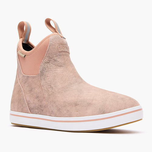 XtraTuf Women's 6 in Leather Ankle Deck Boot Pink