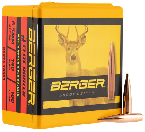 Berger Bullets 26552 Elite Hunter  6.5 Creedmoor .264 140 gr Elite Hunter 100 Per Box