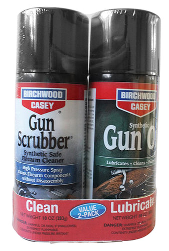Birchwood Casey 33302 Gun Scrubber & Synthetic Gun Oil Combo 10 oz Aerosol 2 Per Pack