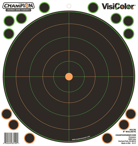 Champion Targets 46136 VisiColor  Self-Adhesive Paper 8.50 x 9 8 Bullseye 5 Per Pack w/40 Pasters