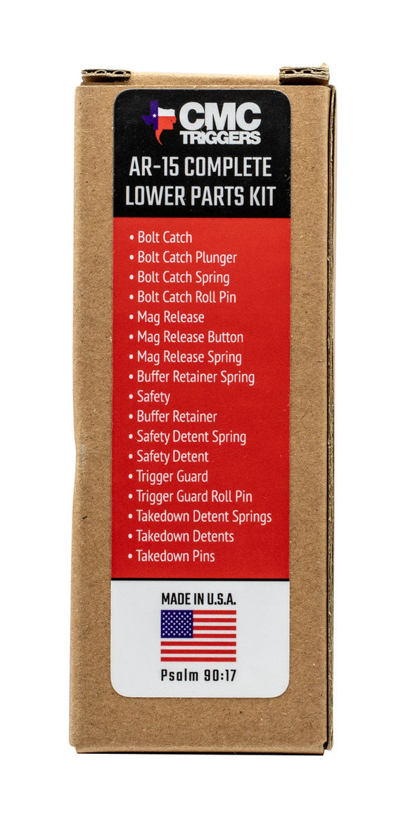 CMC Triggers 81500 Lower Parts Kit  AR-15 Multi-Caliber *NOTE: Fire control group and grip NOT included.