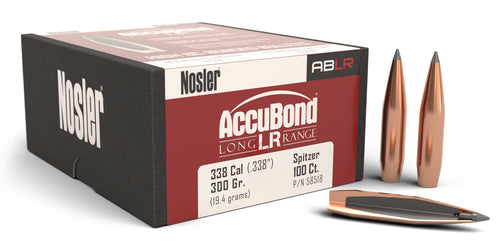 Nosler 58518 AccuBond Long Range 338 Cal .338 300 gr Spitzer Point 100 Per Box