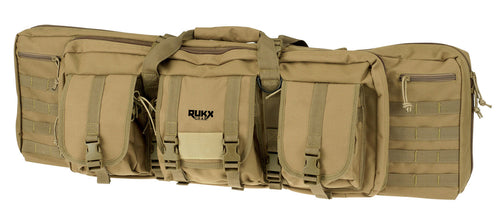 RUKX GEAR ATICT42DBT Tactical Double Gun Case Tan 600D Polyester 42