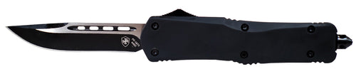 Templar Knife LBR331 Black Rubber  3.50 Drop Point Plain Black 440C Stainless Steel Black Rubber Coated Aluminum Handle OTF