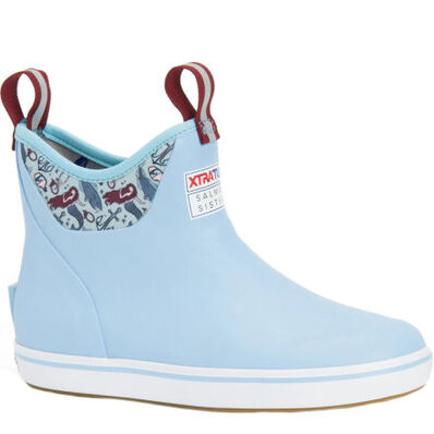 XtraTuf Women's Salmon Sisters 6 in Ankle Deck Boot Blue