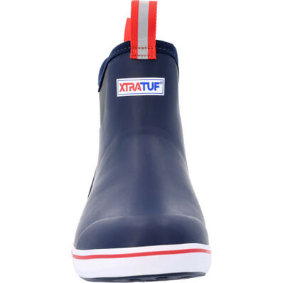 XtraTuf Men's 6 in Ankle Deck Boot Navy Red