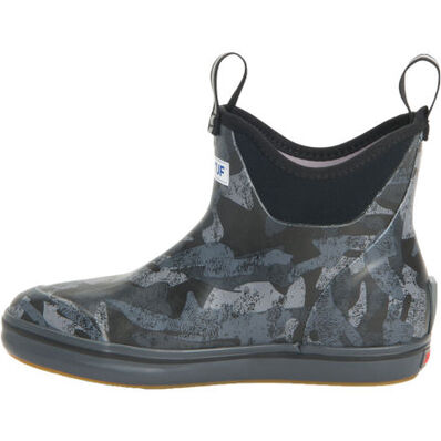 XtraTuf Women's 6 in Black Camo Ankle Deck Boot