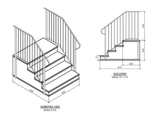 Century Group Concrete Steps 4 Tread 24” Stoop
