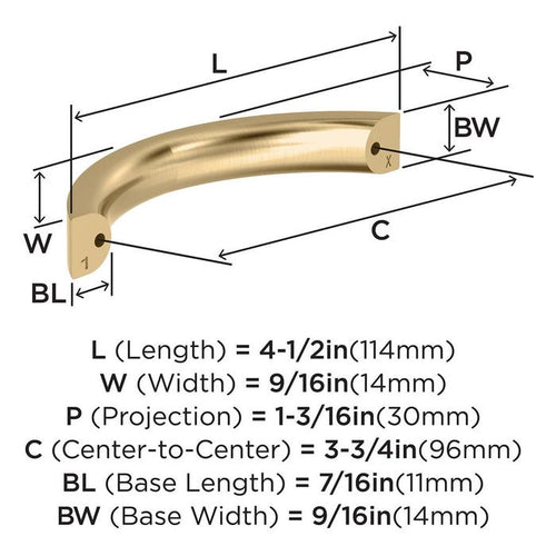 Amerock BP37346CZ Parabolic Collection Pull
