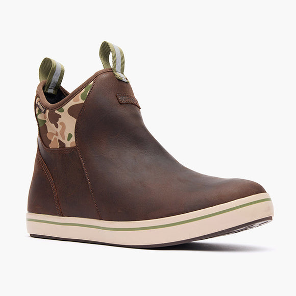 XtraTuf Men's 6 in Leather Ankle Deck Boot Duck Camo