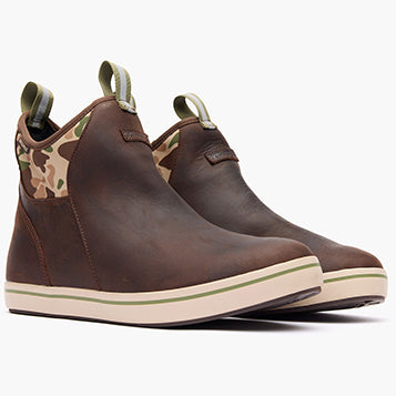 XtraTuf Men's 6 in Leather Ankle Deck Boot Duck Camo
