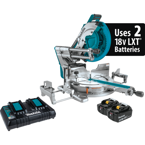 Makita 36V (18V X2) LXT® Brushless 12 Dual‑Bevel Sliding Compound Miter Saw with Laser Kit (5.0Ah)