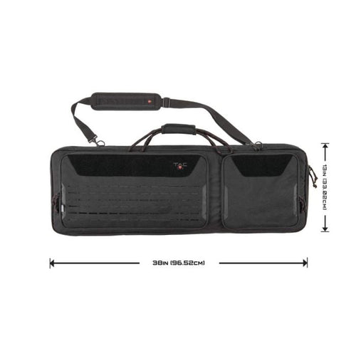 Tac-Six 38 Lockable Squad Tactical Gun Case, Laser Cut Molle Front, Black
