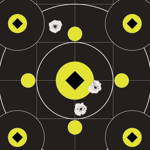 Allen Company EZ Aim Splash Reactive Shooting Targets – 12.5 x 12.5 Inch Paper Sight-In Target with Bullseye, 8 Aiming Points & Grid Pattern – High Visibility, 12 Pack