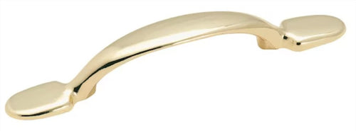 Amerock Allison Value 3 in (76mm) Center to Center Polished Brass Drawer Pull