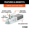 Curt 2 Straight-Tongue Coupler with Posi-Lock (3 Channel, 3,500 lbs, Zinc) #25138
