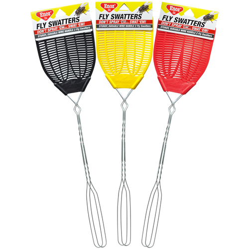 Willert Home Products Enoz Fly Swatter Wire Handled Plastic Assorted Colors