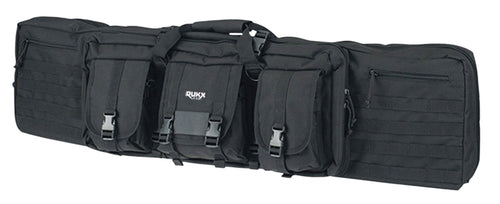 RUKX GEAR ATICT42DGB Tactical Double Gun Case Black 600D Polyester 42